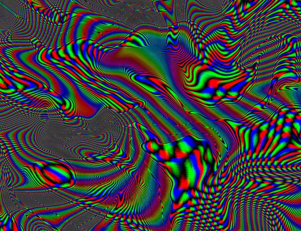 Trippy Psychedelic Rainbow Arkaplan Arızası LSD Renkli Duvar Kağıdı. 60 'ların soyut Hipnoz İllüzyonu. Hippi Retro Doku. halüsinasyonlar