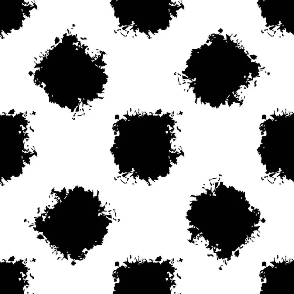 Vector Square Brush Patrón sin costura Cuadros Grange Minimalist Check Diseño geométrico en color negro. Fondo Grung Collage moderno para tela y textil para niños — Vector de stock