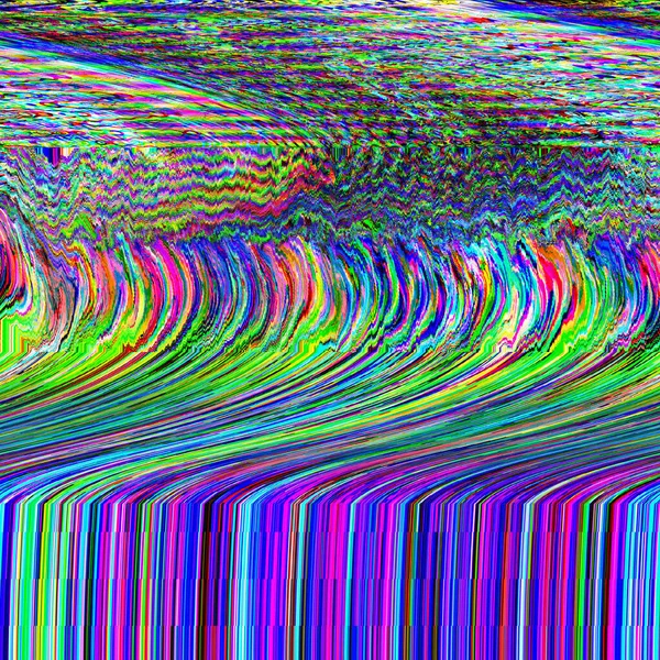 Glitch TV psicodélico Fundo de ruído Erro de tela antiga Ruído de pixel digital design abstrato. Falha fotográfica. O sinal da televisão falha. Problema técnico grunge papel de parede — Fotografia de Stock