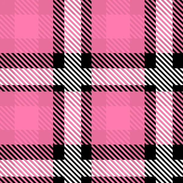 Vector Pink Plaid Check Seamless Pattern in Geometric Abstract Style Használható Girly Fashion Fabric Design, School Teen Textile Classic Dress, Picnic Blanket, Retro Print Shirt and Wrapping — Stock Vector