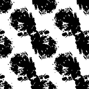 Vektör Yuvarlak Fırça Desensiz Grange Çemberi. Nokta Benekli Minimalist Geometrik Tasarım Siyah Renkli Nokta ve Noktalı. Modern Grung Kolajı Çocuk kumaşı