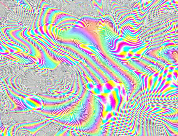 Ψυχεδελικό φόντο ουράνιο τόξο LSD Πολύχρωμο ταπετσαρία. Αφηρημένη υπνωτική ψευδαίσθηση. Υφή Hippie Retro — Φωτογραφία Αρχείου