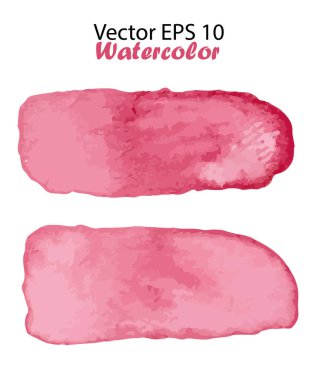 Vektör Suluboya Çizgili Resimler beyaz arkaplanda izole edildi. Pembe Fırça Çizgisi