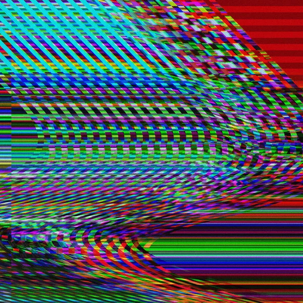 Glitch psychedelic background Photo TV screen error Digital pixel noise abstract design. Old glitch. Television signal fail. Data decay. — Stock Photo, Image