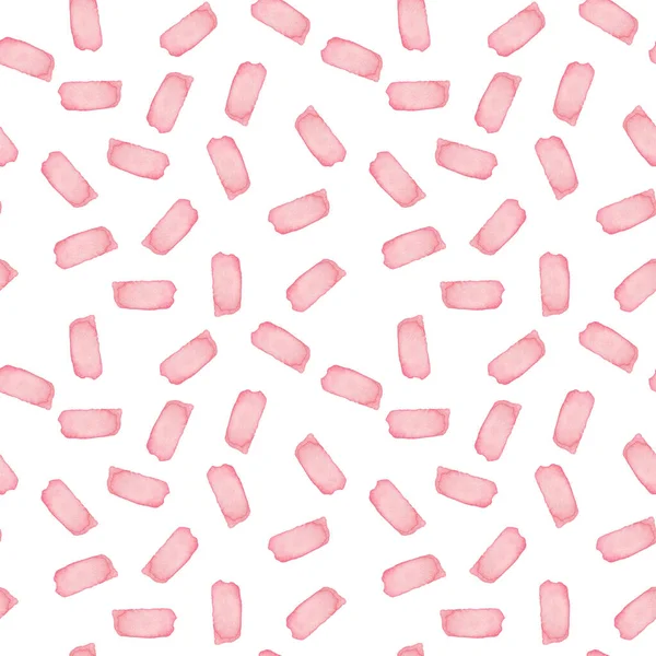 Handgemalte Pinselstrich nahtlose Aquarell-Muster. Abstrakte Aquarellformen in rosa Girly Color. Künstlerisches Design für Stoff und Hintergrund — Stockfoto