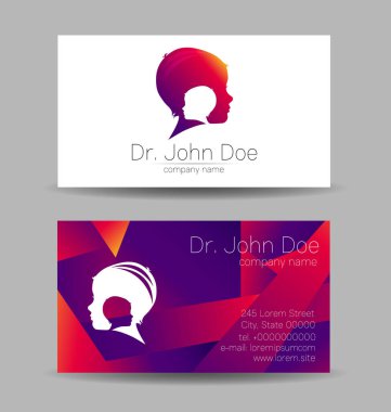 Psikoloji Vektörü Çocuk Kart Başı Modern logo Yaratıcı Tarzı. İnsan Çocuk Profili Siluet Tasarımı. Marka şirketi. Kişisel set oluşturuluyor