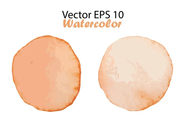 Vector Watercolor Brush Stroke Splash Circle. Χειροποίητο σχεδιαστικό στοιχείο σε πορτοκαλί χρώμα. Βαμμένο χέρι υδατογραφία Dot — Διανυσματικό Αρχείο