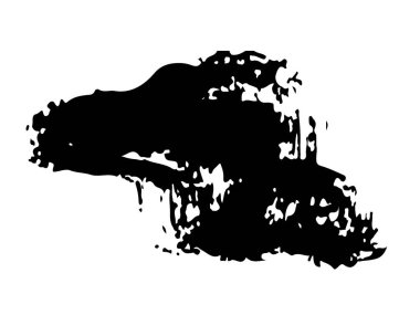 Beyaz Arkaplan Vuruşu Şeklinde izole edilmiş Siyah Renk Taslak Basit Desen ile Vektör Soyut Fırça El Çizimi