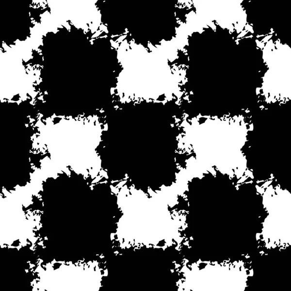 Vector Plaid Brush Seamless Pattern Grange Minimalista Sprawdź projekt geometryczny w kolorze czarnym. Nowoczesny Grung Collage Tło dla tkanin i tkanin dla dzieci — Wektor stockowy