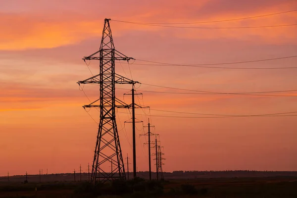 stock image high voltage electric wires and power grids.