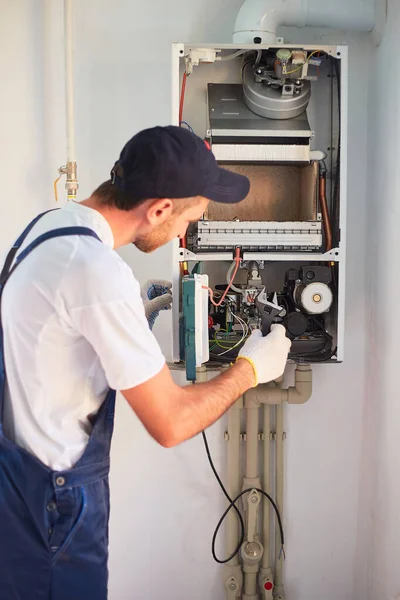 Workshop Setting Gas Automation Heating Equipment — Stock Photo, Image