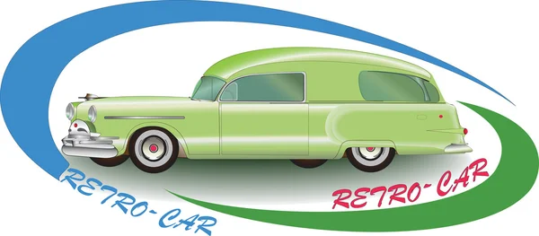 Green Rretro-car 1953. Imagen vectorial automática . — Archivo Imágenes Vectoriales
