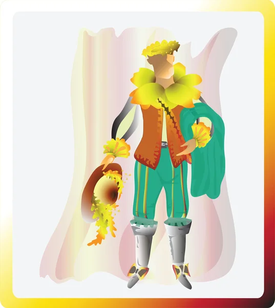 The Sunny daffodil. Narcissistic musketeer.Vector illustration. — Stock Vector