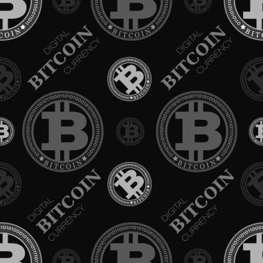 Bitcoin. Vektör arkaplanı. Esmer arka planda şifreli para. İş projesi için tasarım