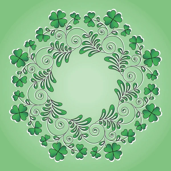 Clover Frame Shamrock Clover Traditional Irish Symbol Frame Patricks Day — Stock Vector