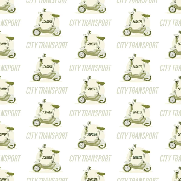Elektrikli scooter arka planı. Vektör motosiklet. Yemek servisi için hızlı. Moda yeşil scooter. — Stok Vektör