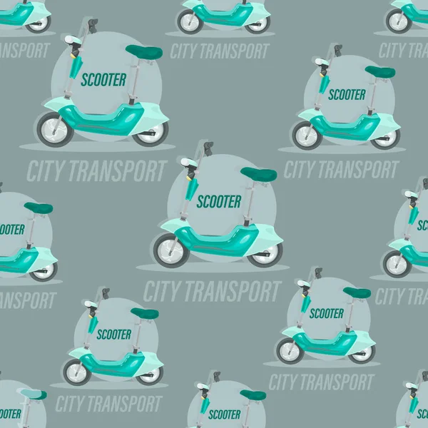 Electric green scooter. Background image. Fast for food delivery. Vector motorcycle. Trendy cooter — Stok Vektör