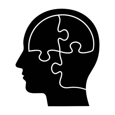 İnsan kafa simgesi şeklinde doğrusal bir bulmaca çözme yöntemi. Vektör