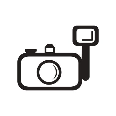 siyah ve beyaz stil kamera düz simgesi