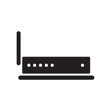 siyah ve beyaz stilini Wi-Fi router düz simgesi