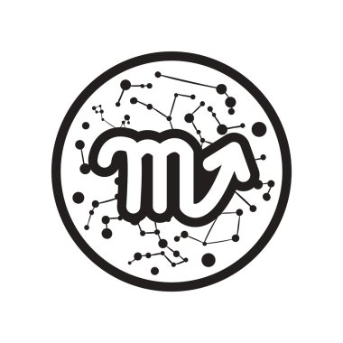 siyah ve beyaz stil burçlar Akrep düz simgesi