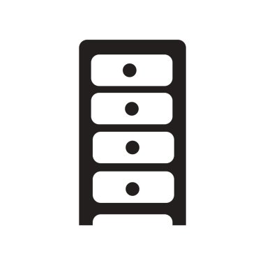 siyah ve beyaz tarzı çekmeceli düz simgesi