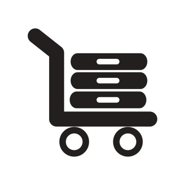 siyah ve beyaz stil Bagaj nakliye düz simgesi