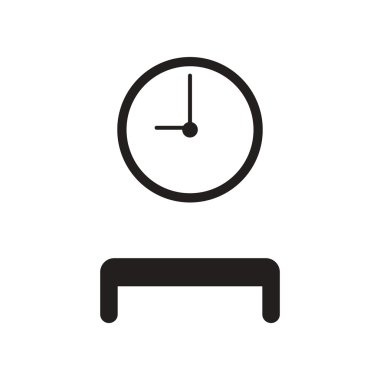 siyah ve beyaz stil bekleme salonunda düz simgesi