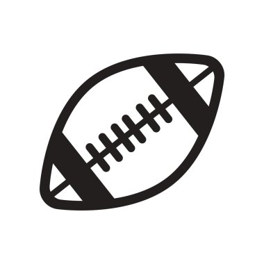 siyah ve beyaz stil rugby topu düz simgesi