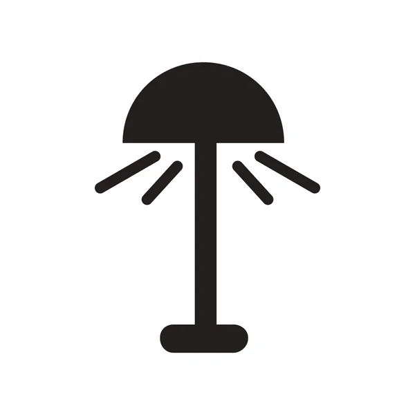 Icono plano en lámpara de estilo blanco y negro — Vector de stock