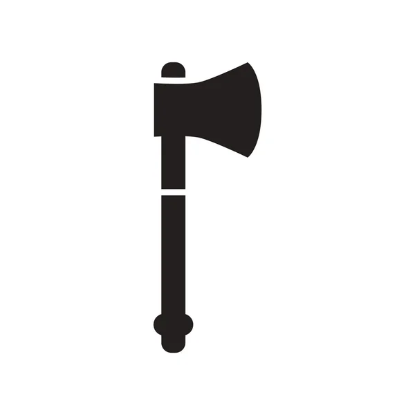 黒と白のスタイルの鋼の斧でフラット アイコン — ストックベクタ