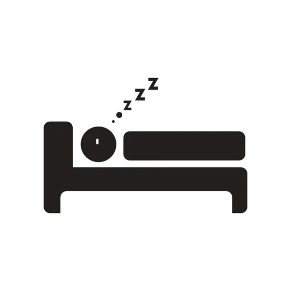 Flat icon in black and white style man sleeps — Stock Vector