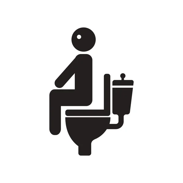 Flat icon in black and white style people diarrhea — Stock Vector