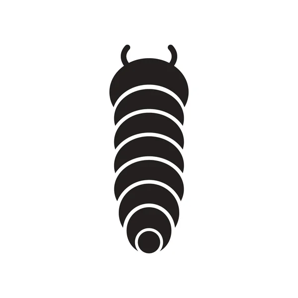 黒と白のスタイル昆虫虫でフラット アイコン — ストックベクタ