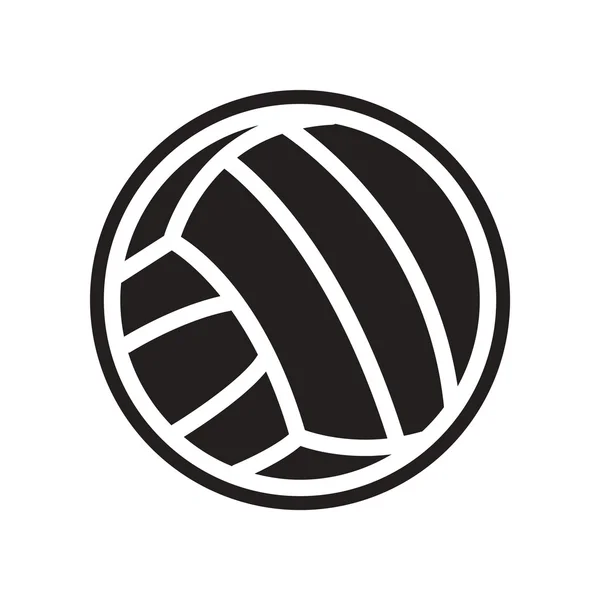 flat icon in black and white style volleyball ball