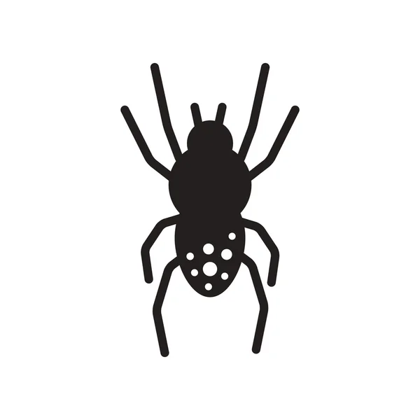 Icona piatta in stile bianco e nero insetto ragno — Vettoriale Stock