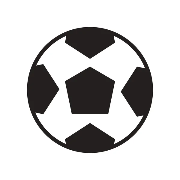 Ícone plana em preto e branco bola de futebol estilo — Vetor de Stock