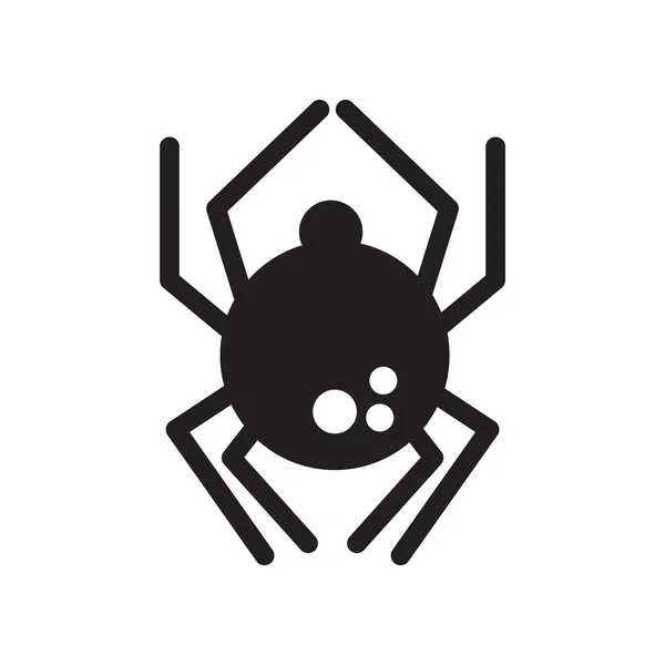 Platte pictogram in zwart-wit stijl spin insect — Stockvector