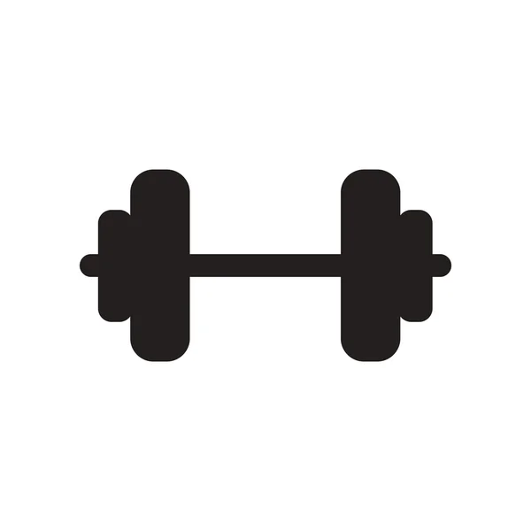 Icono plano en blanco y negro estilo barbell sport — Archivo Imágenes Vectoriales