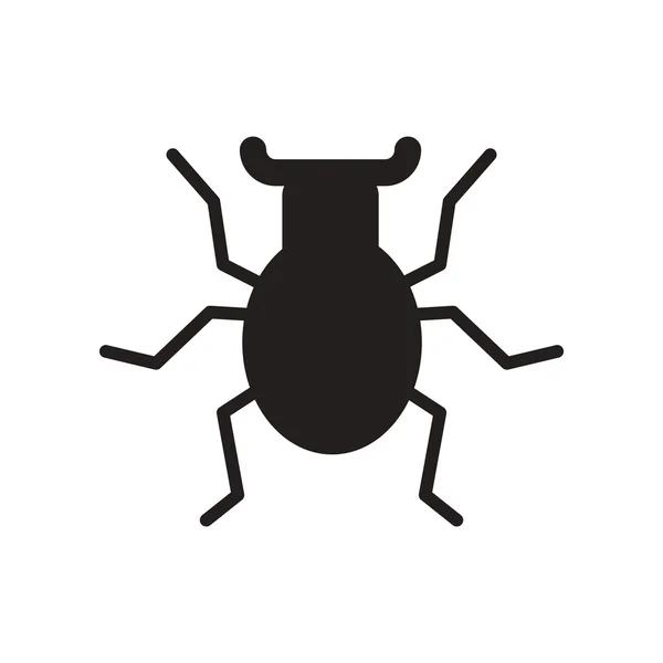 Flat icon in black and white style beetle insect — Stock Vector