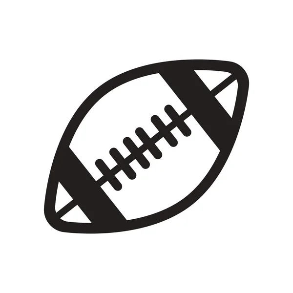 Icono plano en bola de rugby de estilo blanco y negro — Vector de stock
