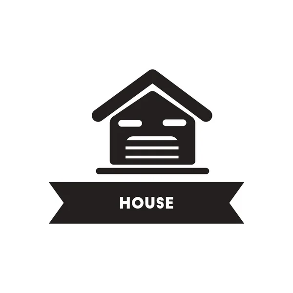 Flat icon in black and white style building house — Stock Vector