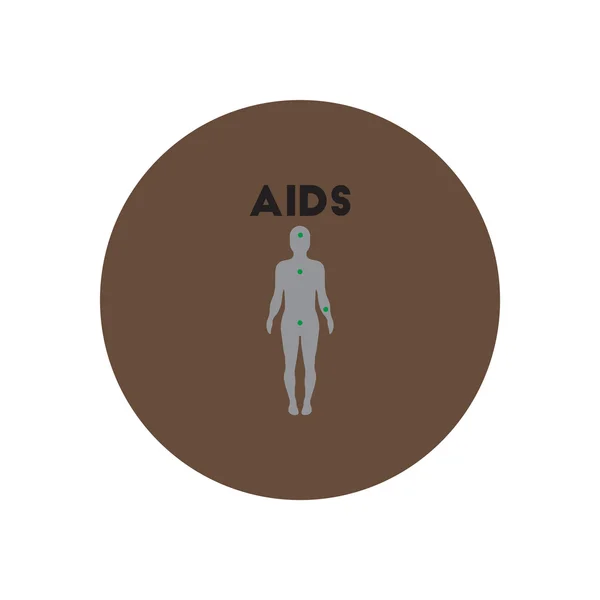 Ícone vetorial em círculo vários sintomas de AIDS no humano —  Vetores de Stock