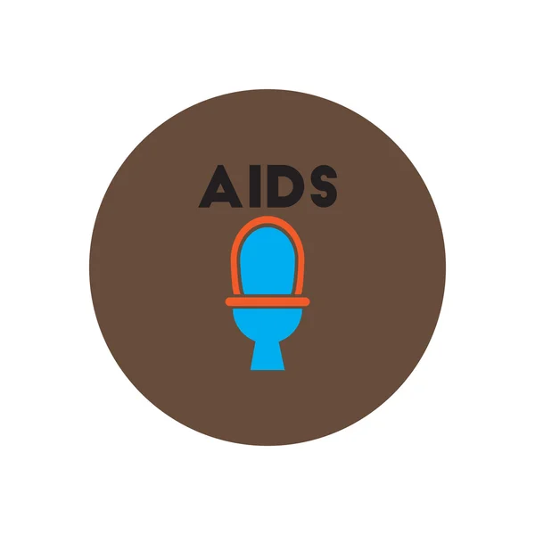 Vector icon  on  circle various symptoms of AIDS coffin — Stock Vector