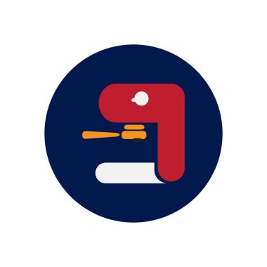 Beyaz arka plan daire kahve makinesi vektör simgesine