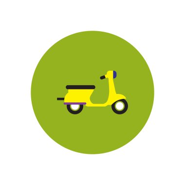 şık simge renk daire retro scooter