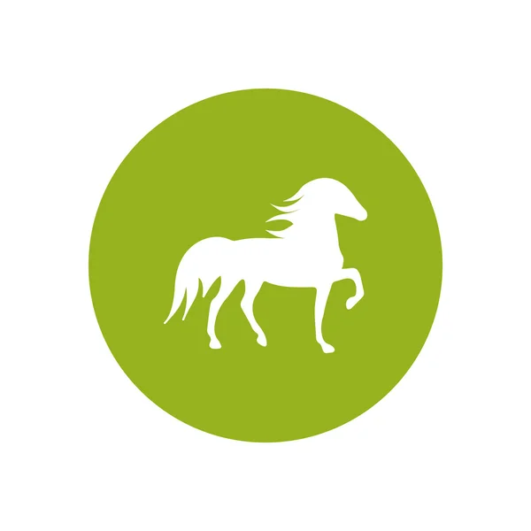 Stilfull ikonen i färg cirkel siluett kör häst — Stock vektor