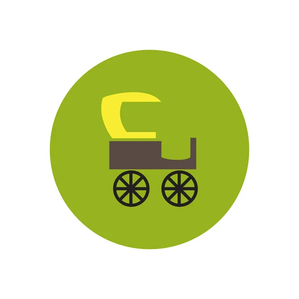 Stilfull ikonen i färg cirkel retro vagn — Stock vektor