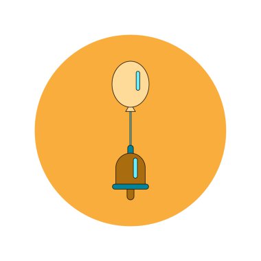 Geri okul ve eğitim vektör düz tasarımı bell ve balon