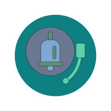 Geri okul ve eğitim vektör düz tasarım okul zili